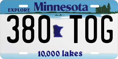 MN license plate 380TOG