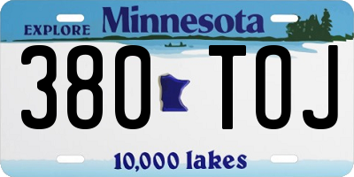 MN license plate 380TOJ