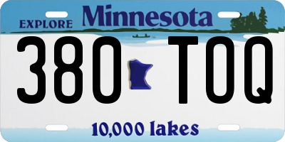 MN license plate 380TOQ