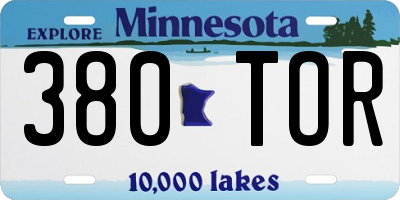 MN license plate 380TOR