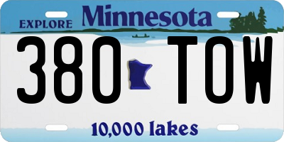 MN license plate 380TOW