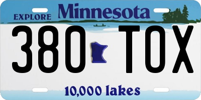 MN license plate 380TOX