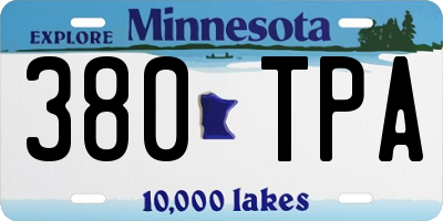 MN license plate 380TPA
