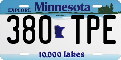 MN license plate 380TPE