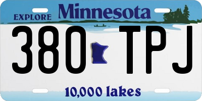 MN license plate 380TPJ