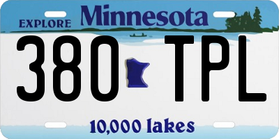 MN license plate 380TPL