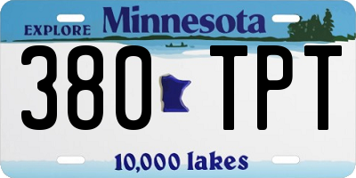 MN license plate 380TPT