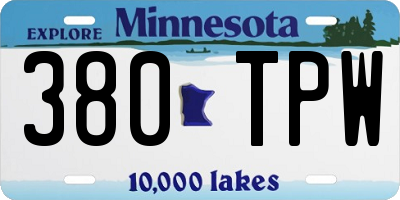 MN license plate 380TPW
