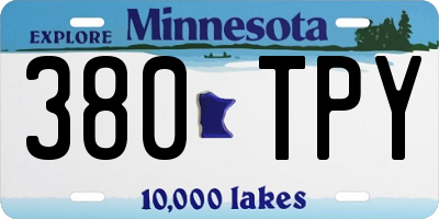 MN license plate 380TPY