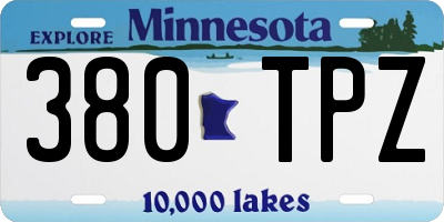 MN license plate 380TPZ