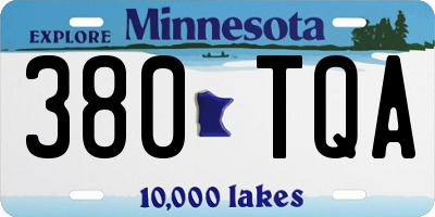 MN license plate 380TQA