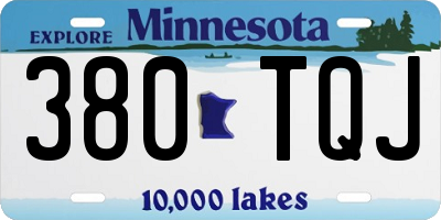MN license plate 380TQJ