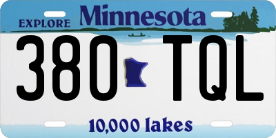 MN license plate 380TQL