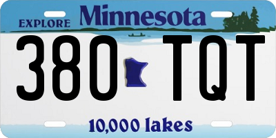 MN license plate 380TQT