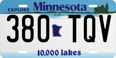 MN license plate 380TQV