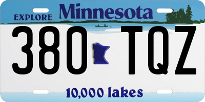 MN license plate 380TQZ