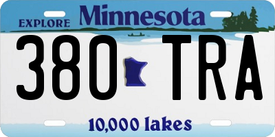 MN license plate 380TRA