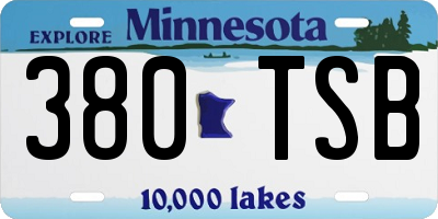 MN license plate 380TSB