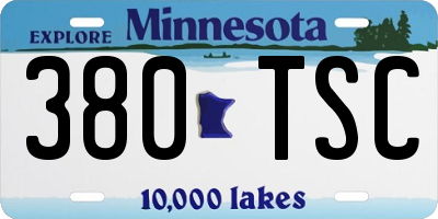 MN license plate 380TSC