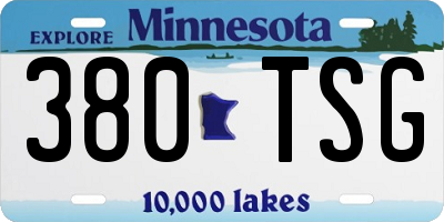 MN license plate 380TSG