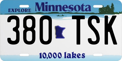 MN license plate 380TSK