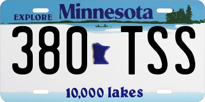 MN license plate 380TSS
