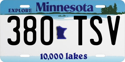 MN license plate 380TSV