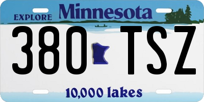 MN license plate 380TSZ