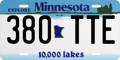 MN license plate 380TTE