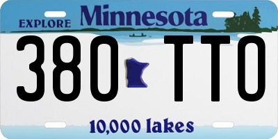 MN license plate 380TTO