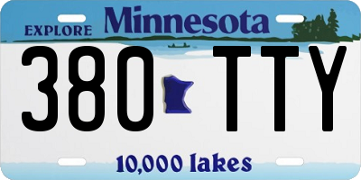 MN license plate 380TTY