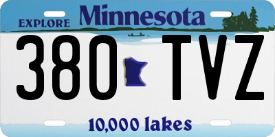 MN license plate 380TVZ