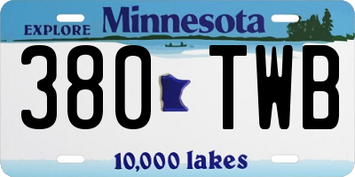 MN license plate 380TWB
