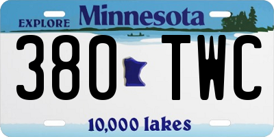 MN license plate 380TWC