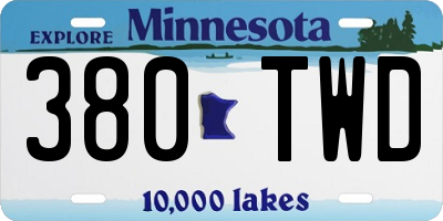 MN license plate 380TWD