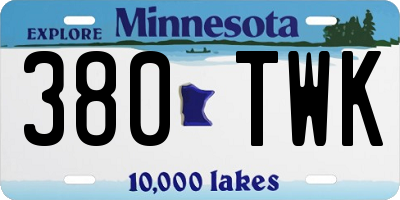 MN license plate 380TWK