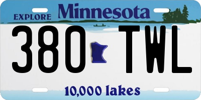 MN license plate 380TWL