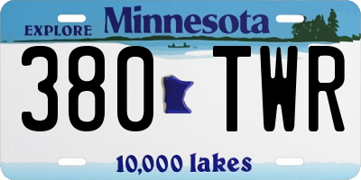 MN license plate 380TWR