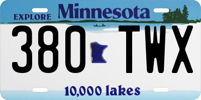 MN license plate 380TWX