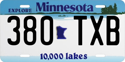 MN license plate 380TXB