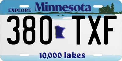 MN license plate 380TXF