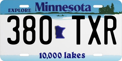 MN license plate 380TXR