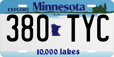 MN license plate 380TYC