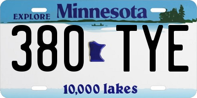 MN license plate 380TYE