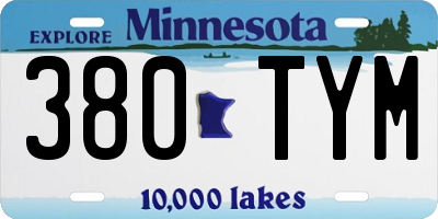MN license plate 380TYM