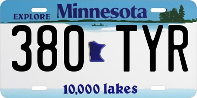 MN license plate 380TYR