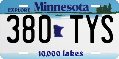 MN license plate 380TYS