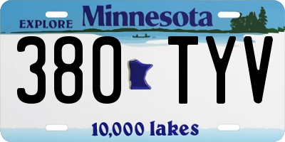 MN license plate 380TYV