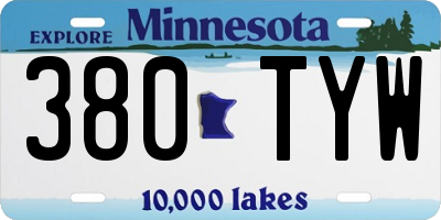 MN license plate 380TYW