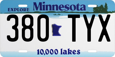 MN license plate 380TYX
